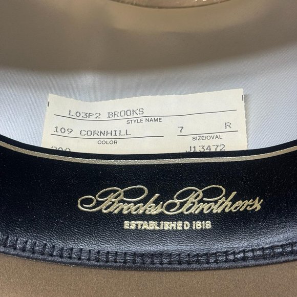 Vintage Brooks Brothers Fedora Hat Size 7 Felt Feather Band - Picture 9 of 11